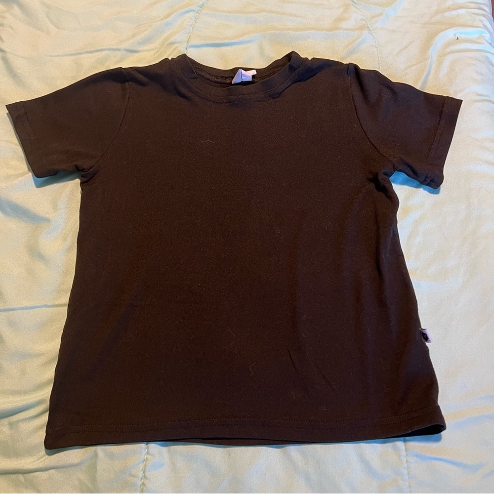 Bumblito Basic Black Short Sleeve Top - Size 5/6